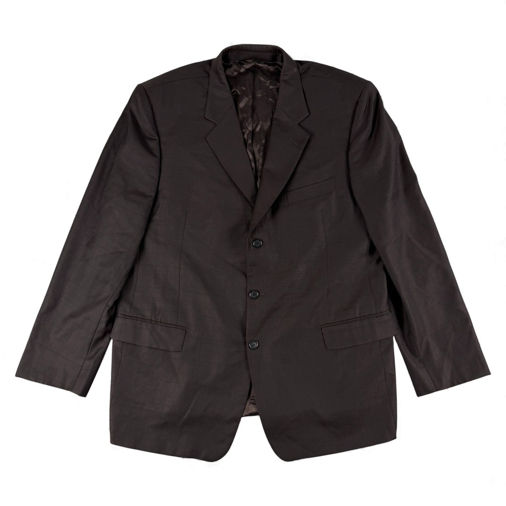 Chiari Blazer Mens 46L Brown‎ Made In Italy FinTes Wool Two Button Sport Coat